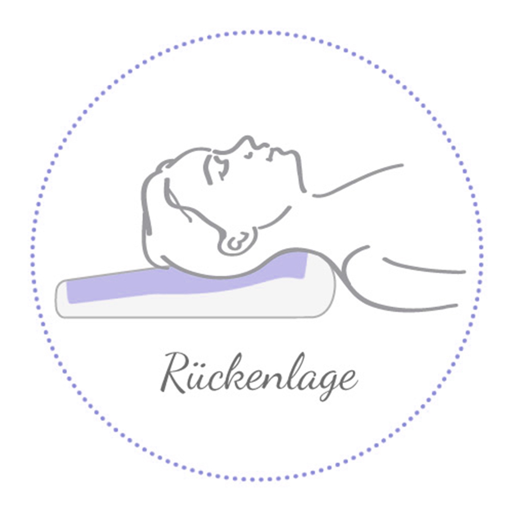 Anwendung Rückenlage – Kopfkissen PEARLfusion, Standard (12 cm) mit Bezug – Theraline